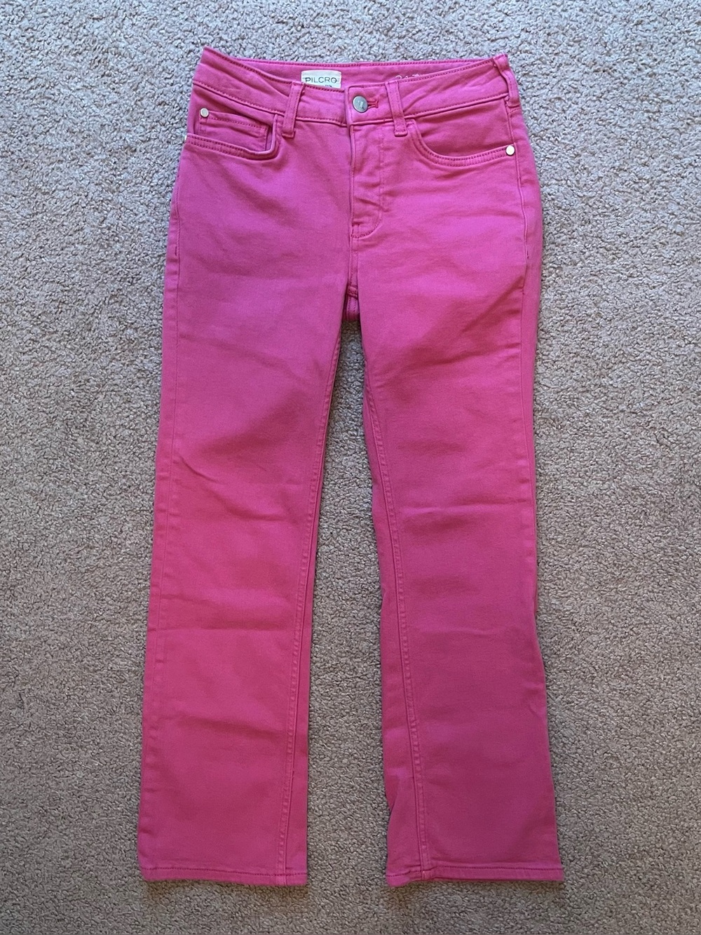 Anthropologie Pilcro The Yaya Pink Mid Rise Crop Jeans Womens Size 24 Casual